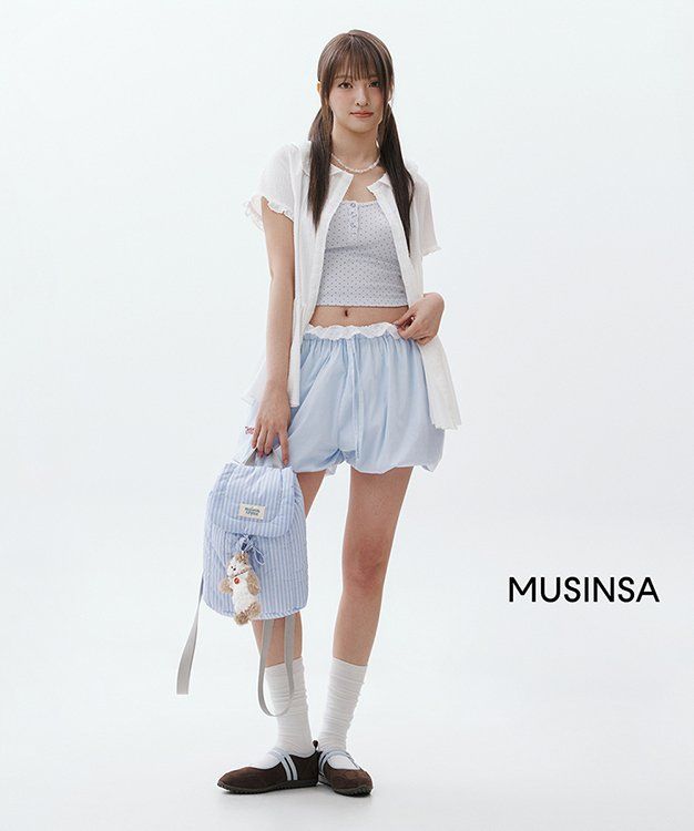 타입서비스(TYPESERVICE) Textured Collar Top [White] - 사이즈 