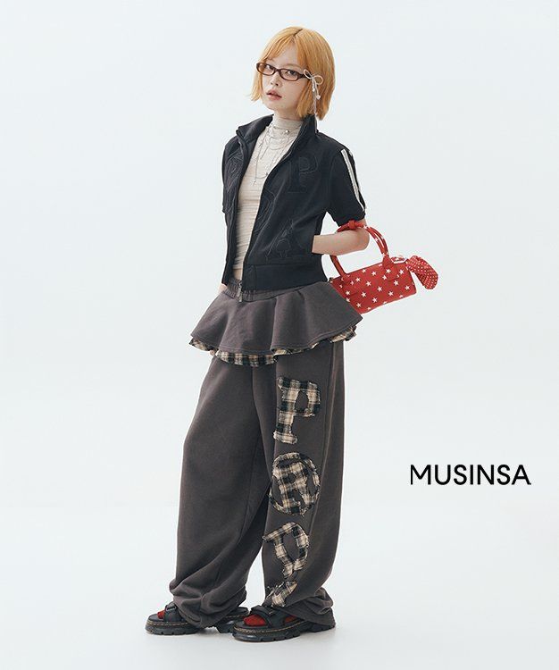 ★ PRENDA★ PRDA FRILL SKIRT WIDE PANTS DARK CHARCOAL PRTVS 프렌다(PRENDA) PRDA FRILL SKIRT WIDE PANTS DARK CHARCOAL