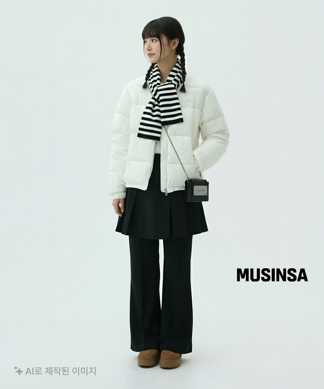 미세키서울(MISEKI SEOUL) Pleats midi skirt pants SET BLACK