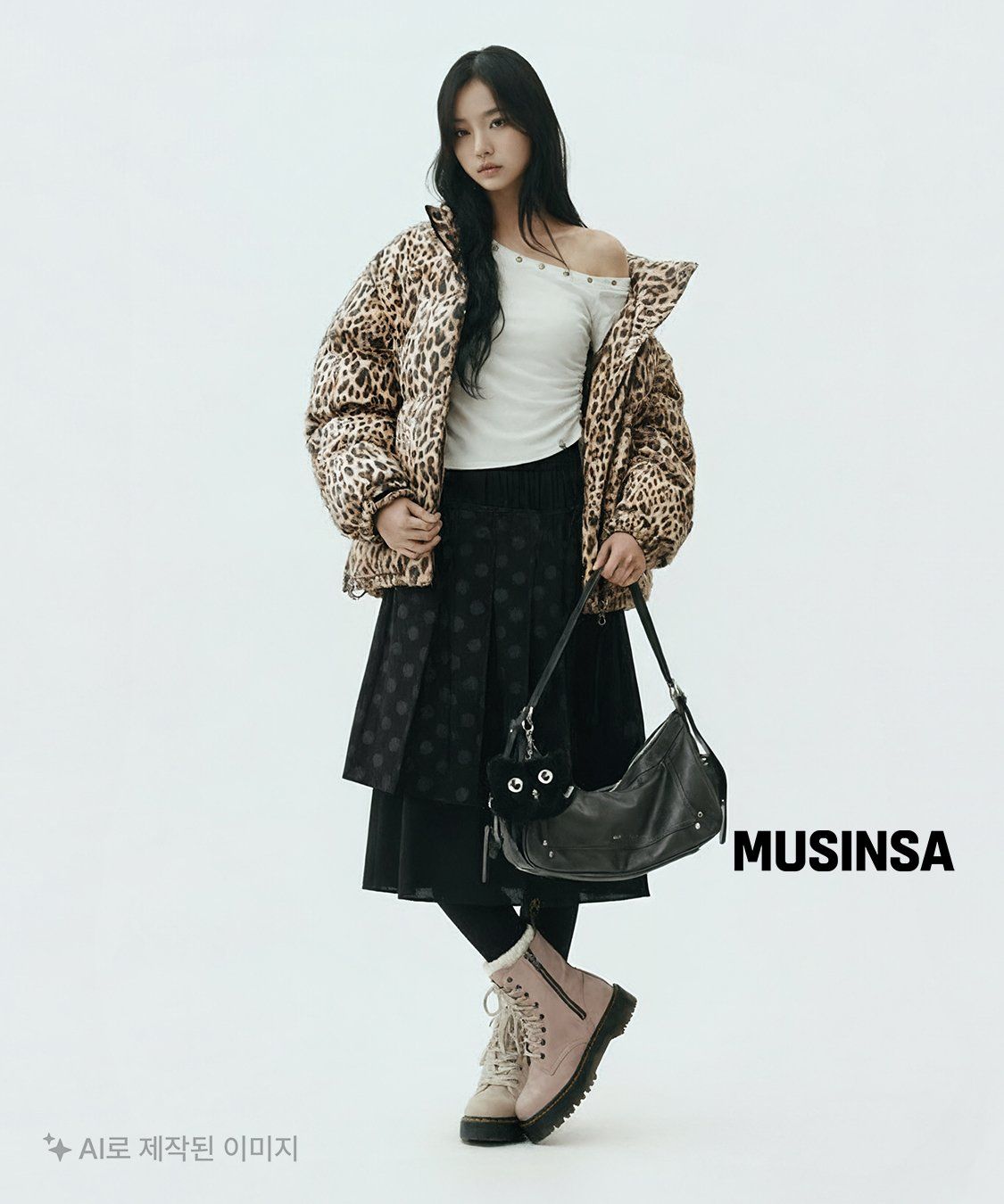 마뗑킴(MATIN KIM) LEOPARD DOWN JUMPER IN MIX - 사이즈 & 후기 | 무신사