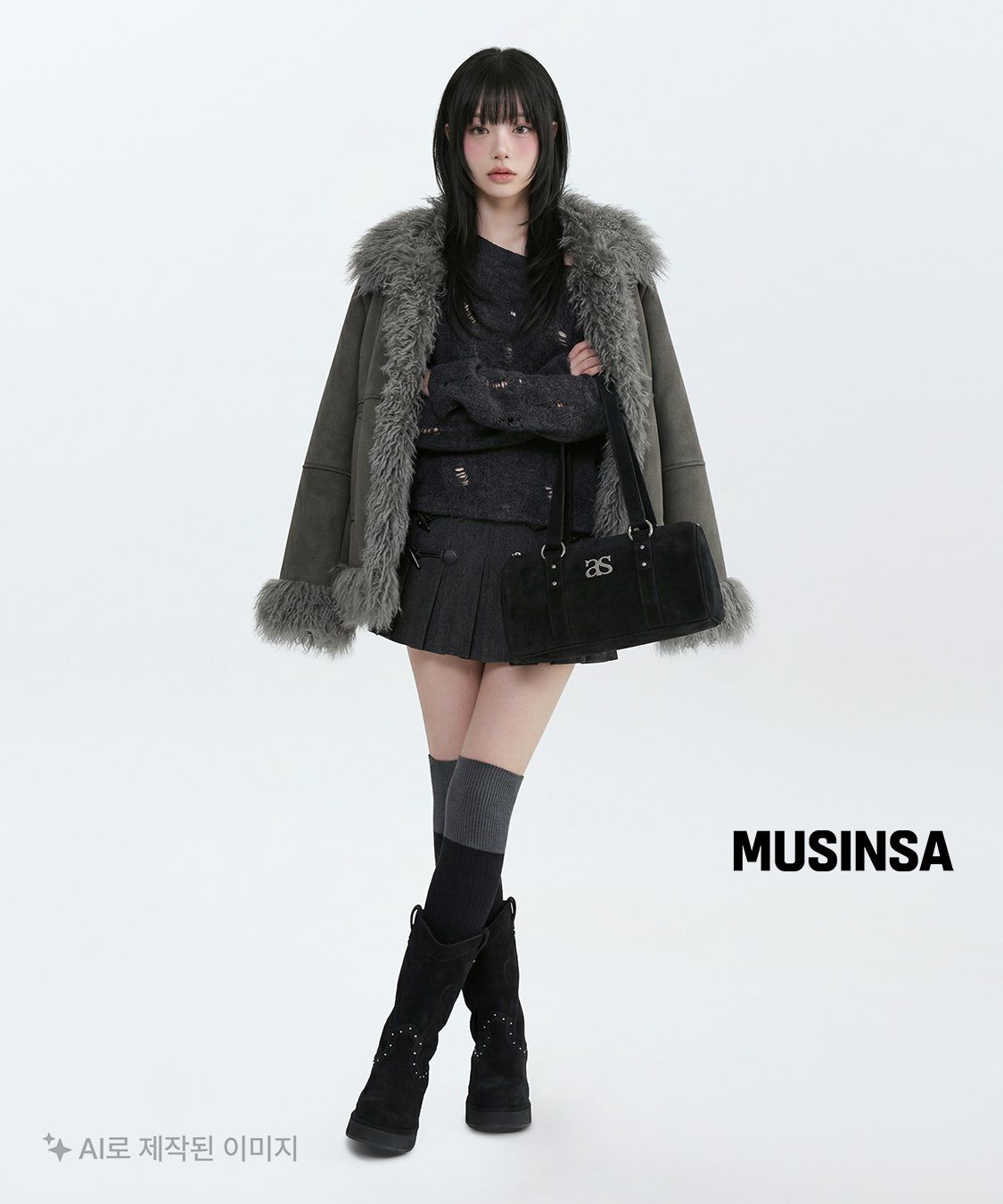 스컬프터(SCULPTOR) Wool Micro Wrap Skirt Gray - 사이즈 & 후기 | 무신사