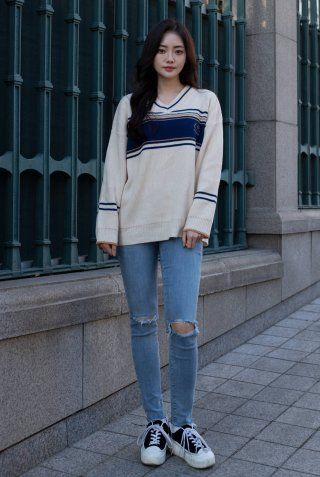 MUSINSA | CPGN STUDIO COMME V NECK SWEATER CREAM