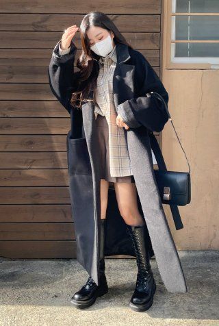 MUSINSA | AVANDRESS 125CM super long overfit double coat