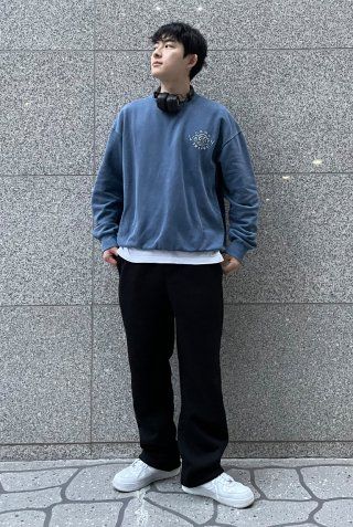 【TRAVEL】★チャウヌ着用★ camp varsity pigment sweatshirt TRAVEL】☆チャウヌ着用☆ camp varsity pigment sweatshirt