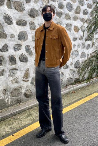 MUSINSA | DOFFJASON Regular suede trucker jacket CAMEL