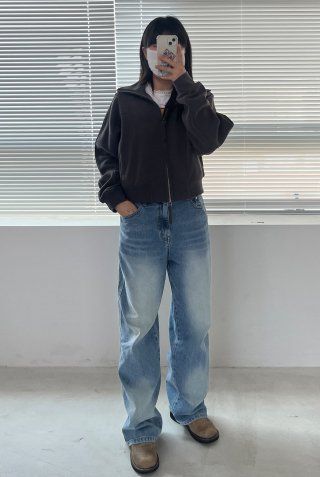 MUSINSA ムシンサ PARTIMENTO WOMEN MUSINSA | PARTIMENTO WOMEN Wide Sweatpants_Charcoal Gray