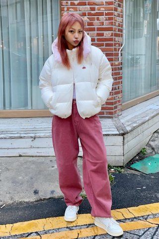 MUSINSA | KIRSH Cherry Reversible Short Down Jumper [Ivory]