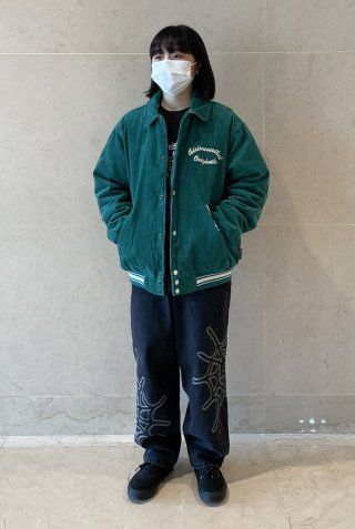 MUSINSA | thisisneverthat Originals Corduroy Varsity Jacket Green