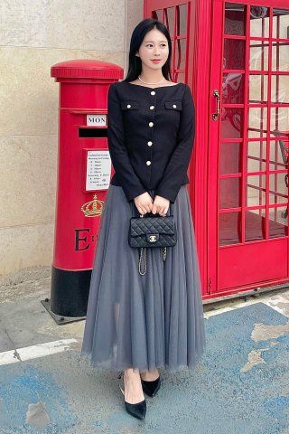 【THE MOZZ】Brush wrap style flare long skirt Sweet Hearts Maxi Skirt for Women- Comfy Foldover High Waist