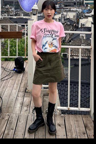 ★WAIKEI★ Puppy Dolphin Surfing Crew Short Sleeve T-Shirt W MUSINSA | WAI KEI Puppy Dolphin Surfing Crew Short Sleeve T