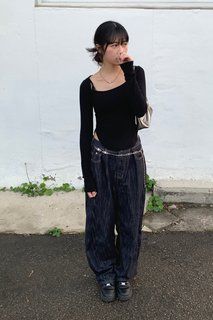 MUSINSA | AVANDRESS Nonfade BUCKLE WIDE DENIM PANTS INDIGO