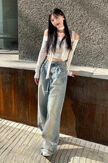TWICEモモ着用[AVANDRESS] BUCKLE WIDE DENIM PANTS LIGHTBLUE MUSINSA | AVANDRESS BUCKLE WIDE DENIM PANTS STONE LIGHTBLUE