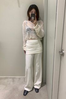 ★ DIAGONAL★ STRETCHY SKIRT PANTS ivory DA231PT12IV MUSINSA | DIAGONAL STRETCHY SKIRT PANTS (ivory)
