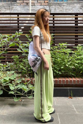★SCULPTOR★ Taped Towel Lowrise Pants Green SC23S426GR MUSINSA | SCULPTOR Taped Towel Lowrise Pants Green