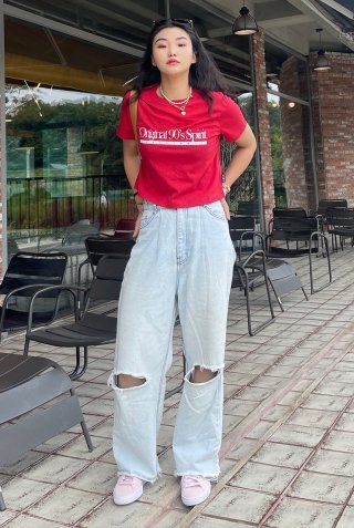 Tシャツ・カットソー 1993studio Original 90S Regular T-Shirt_Sky Blue MUSINSA | 1993STUDIO Original 90S Regular T-shirt_Sky Blue