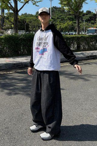 MUSINSA公式 | MAINBOOTH Glitch Hood T-shirt(BLACK)