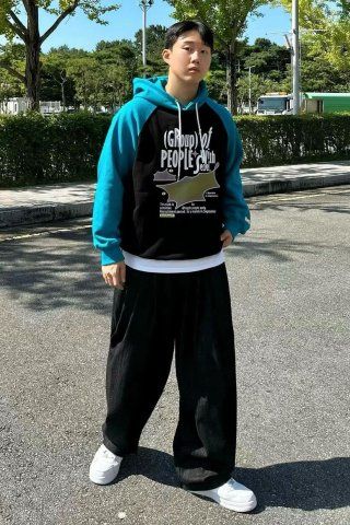 MUSINSA公式 | MAINBOOTH Glitch Hood T-shirt(BLACK)