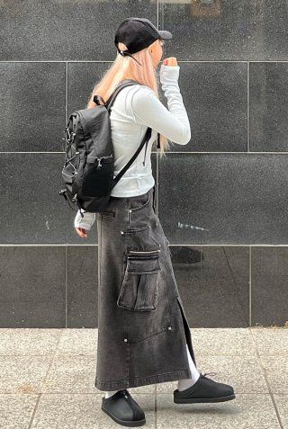 【Matin Kim】STRING COATING BACK PACK IN DARK SILVER 210.jpg