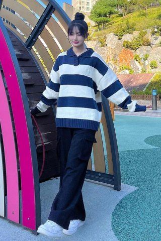 ★MAINBOOTH★Traveler Oversized Sweater(NAVY)★正規品/人気 Seoul Supply Manila | MAINBOOTH TRAVELER OVERSIZED SWEATER