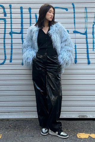 MUSINSA | SCULPTOR Faux Mongolian Jacket Baby Blue