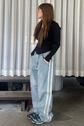 MUSINSA公式 | SCULPTOR Straight Line Denim Pants Light Denim
