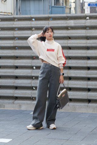 ★MUSINSA STANDARD★ Panelled Knee Wide Denim Pants Acid Blu MUSINSA | MUSINSA STANDARD WOMAN Women's Panel Wide Denim