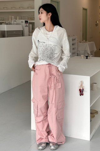 【BAON】Ahole String Cargo Banding Pants MUSINSA | ILLIGO String Cargo Banding Pants Brown