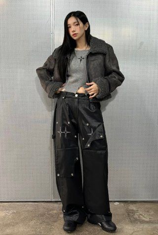 MUSINSA | LUV IS TRUE AM SNAP PANTS(CHARCOAL)