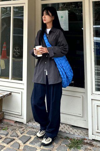◇SLOW RECORD HOUSE◇ Nylon one-tuck pants coating black MUSINSA | SLOW RECORD HOUSE Nylon One-Tuck Pants_Cream