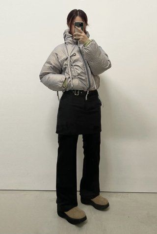 ☆【PARTIMENTO】☆REVERSIBLE SHIRRING HOODED PUFFER JACKE.T MUSINSA | PARTIMENTO WOMEN Reversible shirring hooded puffer