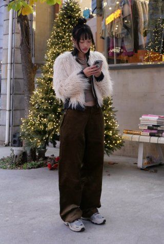 MUSINSA | SCULPTOR Faux Mongolian Shearling Jacket Natural