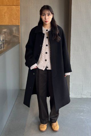 MUSINSA | ANOTHER OFFICE WOMEN w. Legacy Balmacaan Coat (Black)