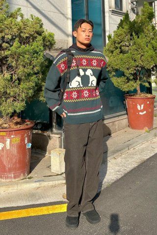 MUSINSA | WAI KEI two Puppy Cowichan Knit Green