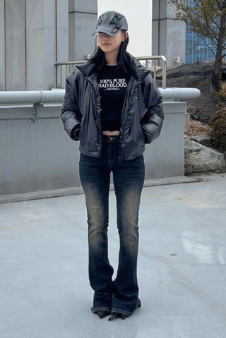 BADBLOOD★韓国 Dusky Reversible Puffer Jacket - Black Nylon MUSINSA | BADBLOOD Dusky reversible puffer jacket - black nylon