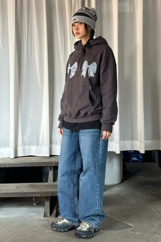 MUSINSA | SCULPTOR Bow Bow Hoodie Charcoal
