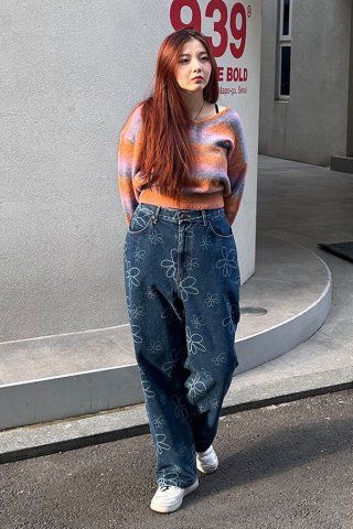 ◆ARCHIVE BOLD◆ DAISY DENIM PANTS LIGHT BLUE AB23SPJN004LB MUSINSA | ARCHIVE BOLD DAISY DENIM PANTS (LIGHT BLUE)