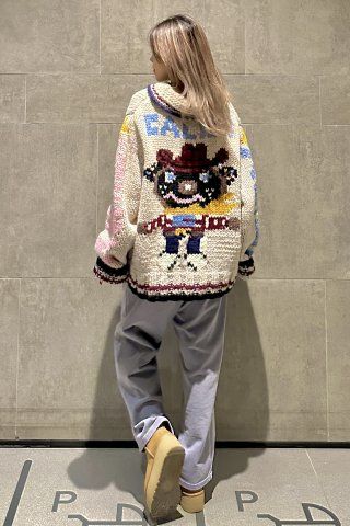 MUSINSA | ASIF CALIE COWGIRL TEDDY ZIPUP KNIT IVORY