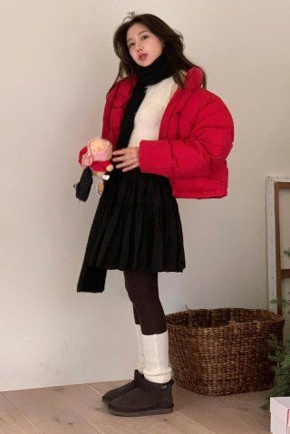 MUSINSA | SINOON RIBBON DETAIL PUFFER JACKET (IVORY)