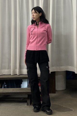 ★SCULPTOR★ Holy Knit ZipUp Acid Pink SC23A216PK MUSINSA | SCULPTOR Holy Knit Zip-Up Acid Pink
