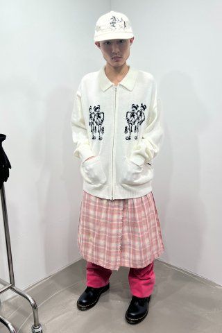 [ NICE GHOST CLUB]★24FW★DANCING SKELETONS ZIP POLO KNIT DANCING SKELETONS ZIP POLO KNIT – ALAND USA