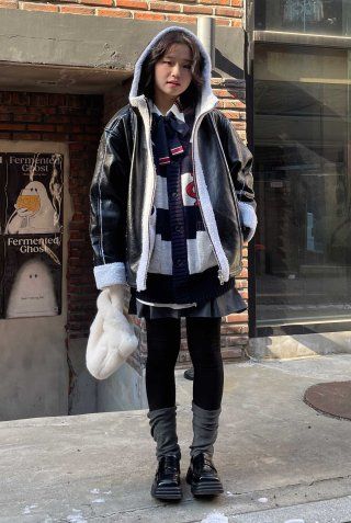 MUSINSA | ROMANTIC CROWN Biker mouton jacket_brown