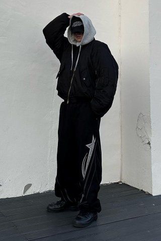 ★TWS★【GAKKAI UNIONS】★Rising sweat string line pant.s★ MUSINSA | GAKKAI UNIONS Rising Sweat String Line Pants Black