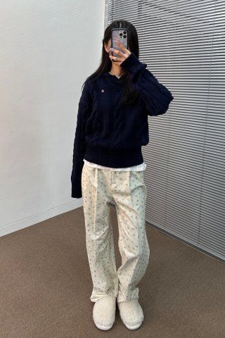 ★送料・関税込★RONRON★FLOWER PATTERN CORDUROY PANTS★ MUSINSA | RONRON FLOWER PATTERN CORDUROY PANTS IVORY
