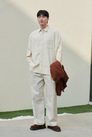★MUSINSA STANDARD★ Oversized corduroy shirt cream MMBSH701 MUSINSA | MUSINSA STANDARD Oversized Corduroy Shirt [Cream]
