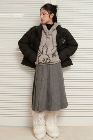 MUSINSA | KIRSH Kirsch Midi Pleated Skirt [Melange Gray]