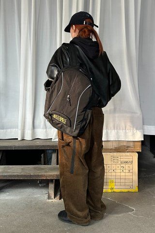 MUSINSA | SCULPTOR Nylon Slouchy Backpack Black