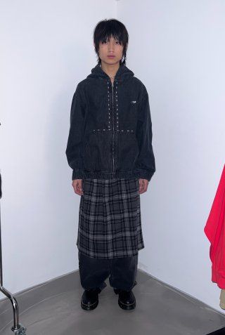 MUSINSA | NICE GHOST CLUB STUD DENIM HOODIE JACKET_BLUE