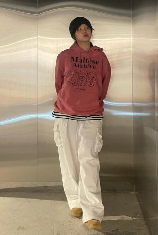 MUSINSA | WAI KEI Maltese archive line graphic hooded