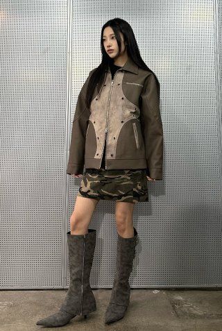 MUSINSA公式 | LUV IS TRUE NM LEATHER JACKET(BROWN)