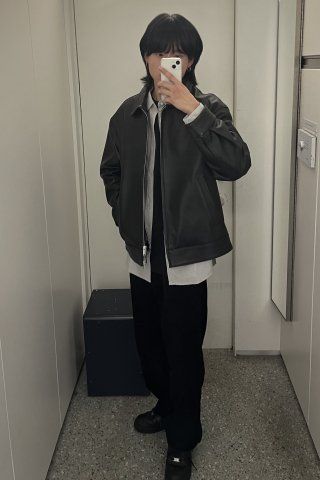 ジャケット・アウター MUSINSA STANDARD LAMBSKIN MOTORCYCLE MUSINSA | MUSINSA STANDARD LAMBSKIN OVERSIZED MOTORCYCLE